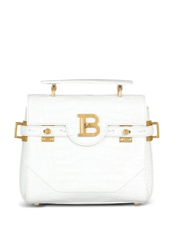 Balmain B-Buzz 23 crocodile-embossed shoulder bag