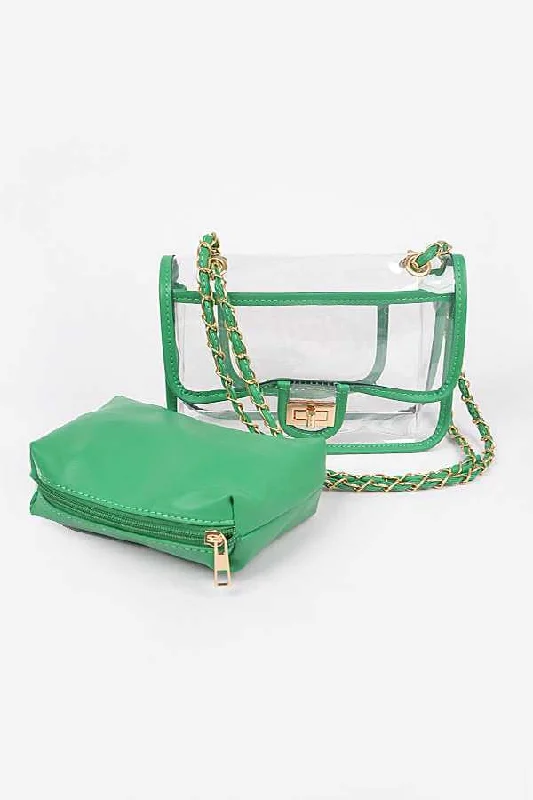 Clearly Classy Convertible Crossbody - Green