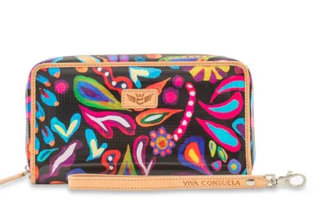 Sophie Black Swirly Wristlet Wallet