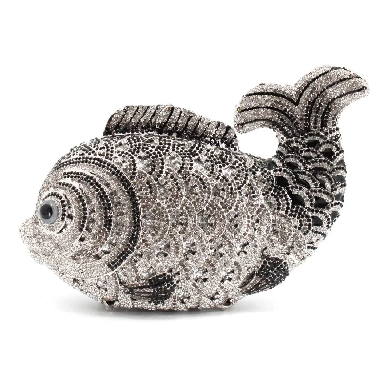 Silver/Black Fish Clutch