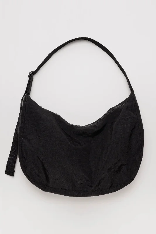 Large Nylon Crescent Bag (Black)