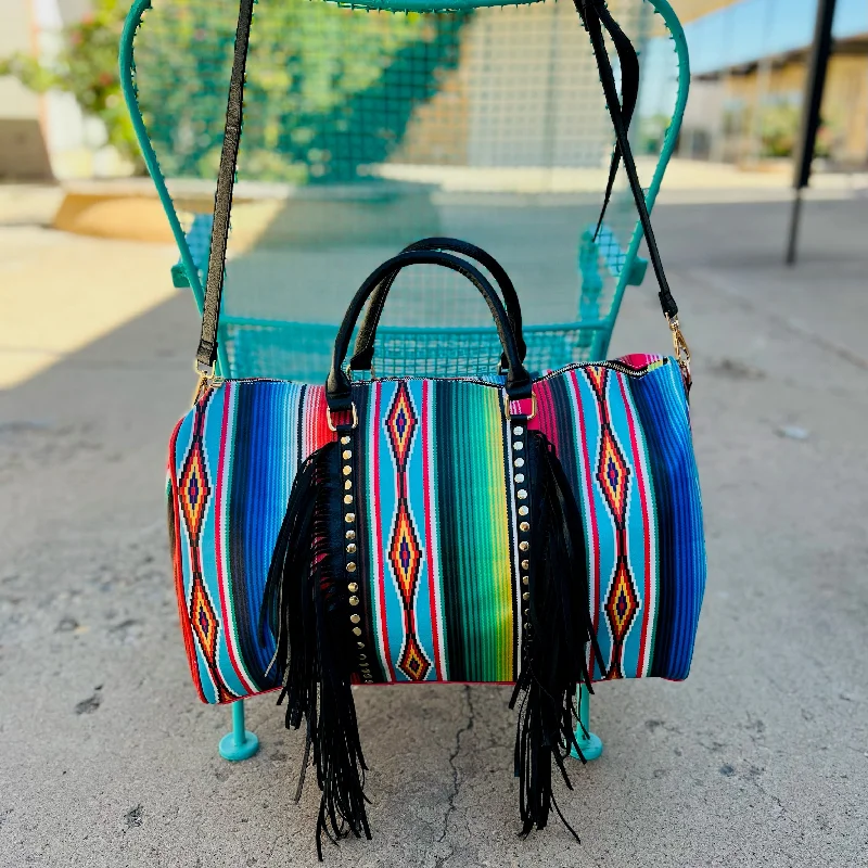 Painted Warrior Large Serape/Aztec Duffle Bag*