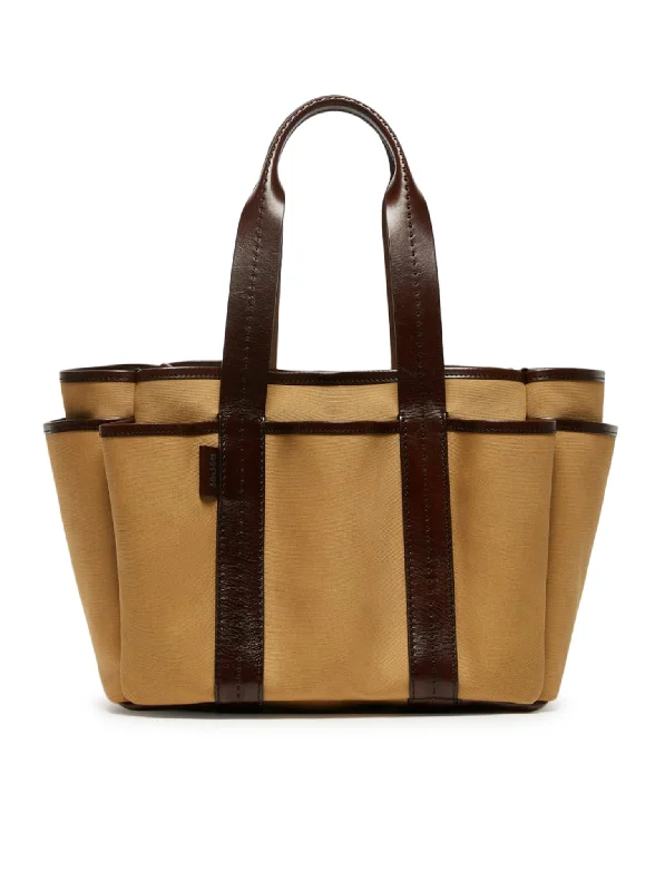 Giardiniera tote bag in canvas and leather