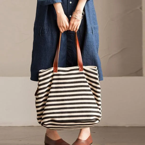 navy stripe women casual classic shoulder bag