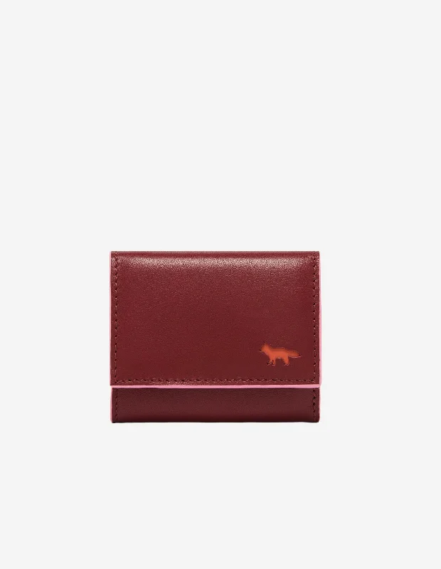 MAISON KITSUNE PROFILE FOX ULTRA COMPACT WALLET WINE LEES Handbag Deals You'll Love