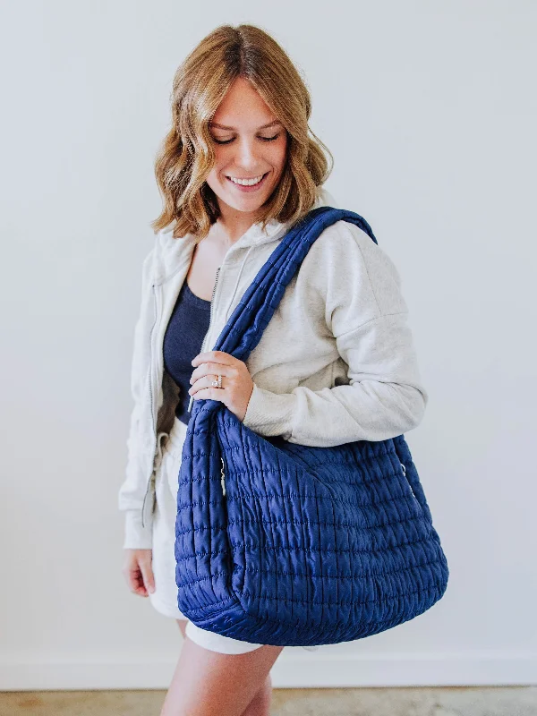 Puffer Tote - Harbor Blue