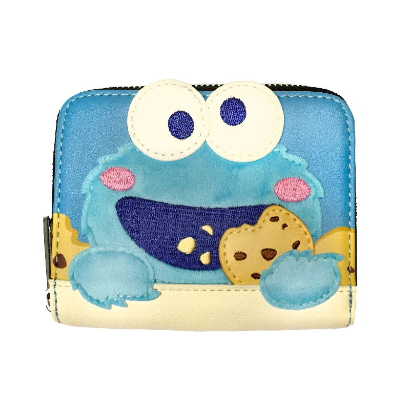 Sesame Street Loungefly Kawaii Cookie Monster Wallet Fashion Bags, Huge Savings