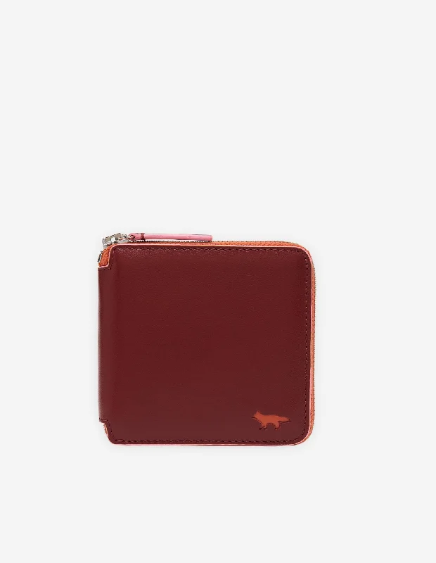 Square Zipped Wallet Wine Lees Affordable Elegance, Grab Yours Now