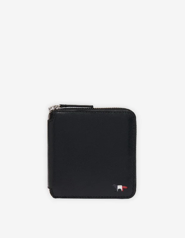 MAISON KITSUNE TRICOLOR FOX SQUARE ZIPPED WALLET BLACK Stylish Totes, Special Discounts