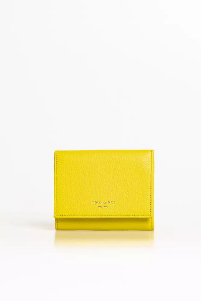 Trussardi Yellow Leather Women Wallet Best Deals On Premium Handbags