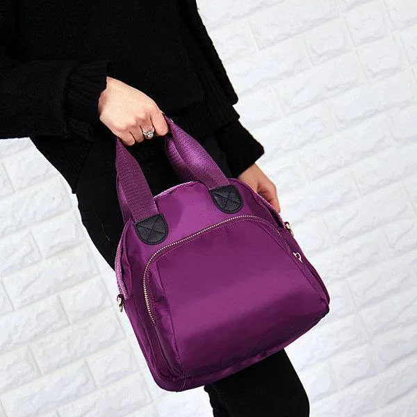 Women Nylon Casual Handbag Shoulder Bag Purple Crossbody Bags