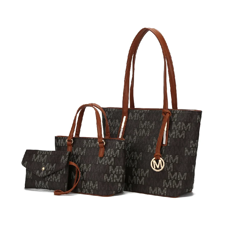 3PC Aylet M Tote with Mini Bag and Wristlet Pouch