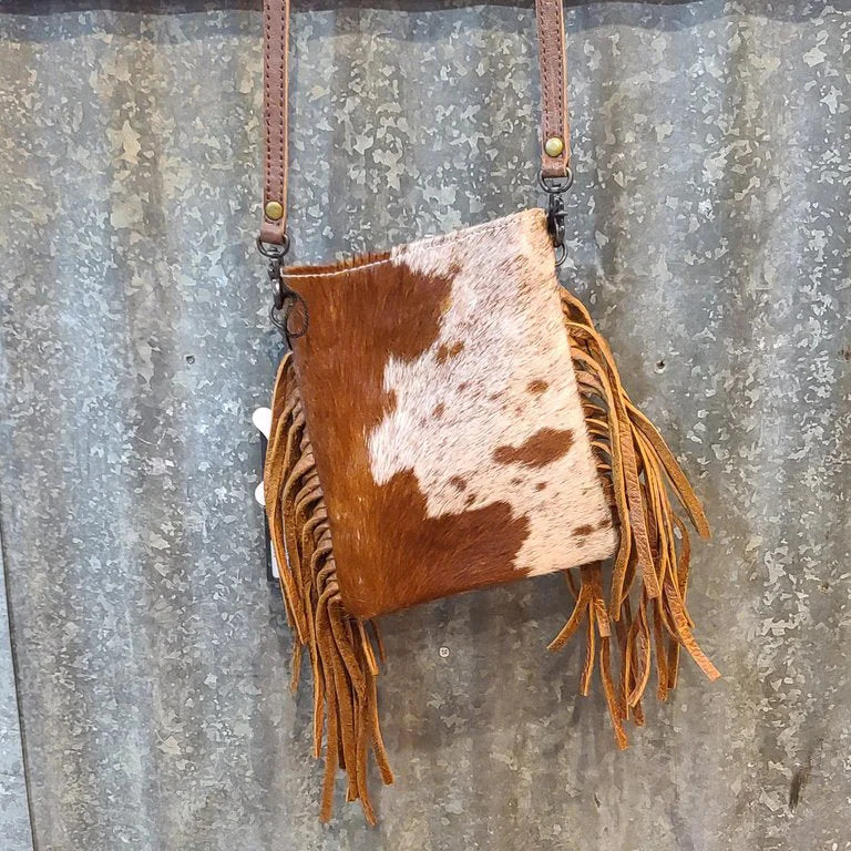 American Darling Brown and White Hide Small Messenger Bag