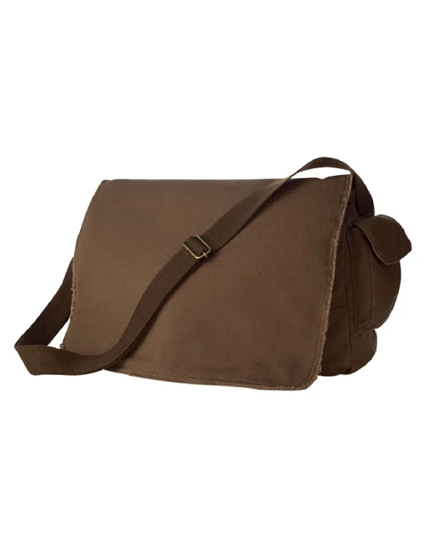 Authentic Pigment Raw-Edge Messenger Bag