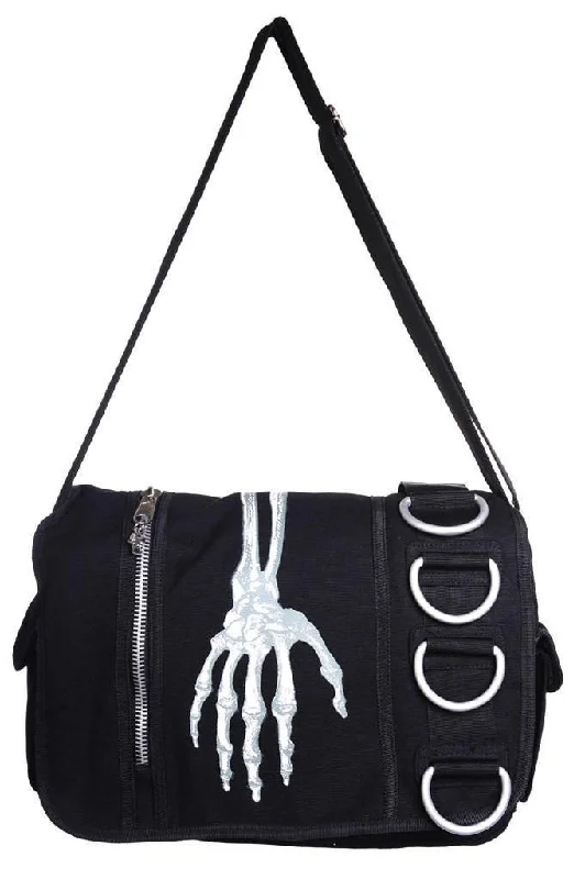 Skeleton Hand Messenger Bag