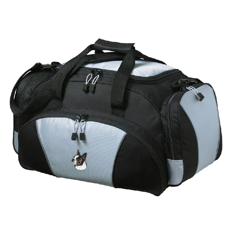 Boston Terrier Embroidered Duffel Bags