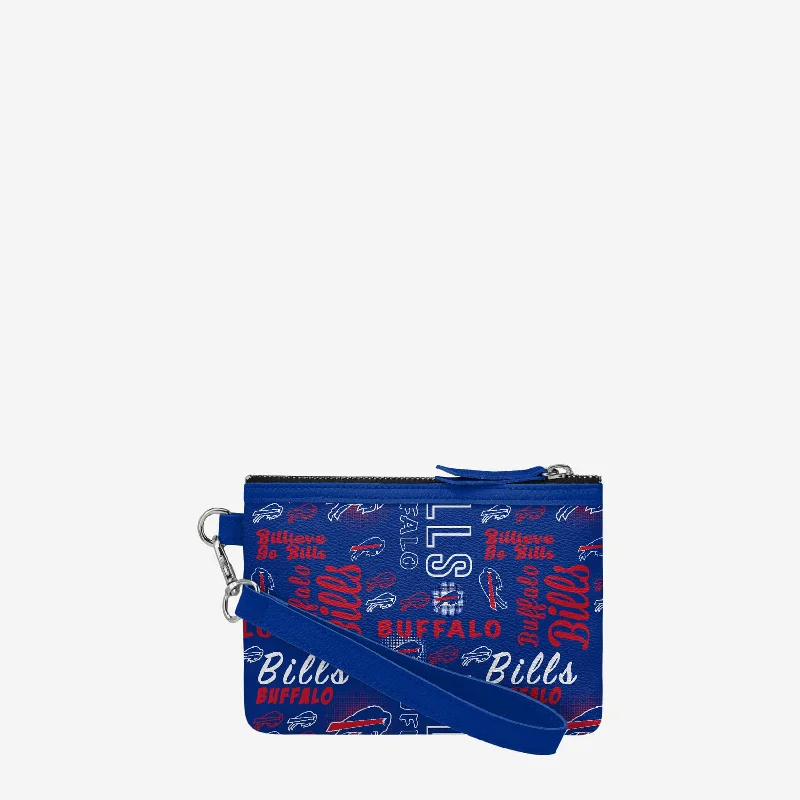 Buffalo Bills Spirited Style Printed Collection Repeat Logo Wristlet