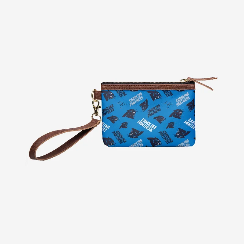 Carolina Panthers Printed Collection Repeat Logo Wristlet