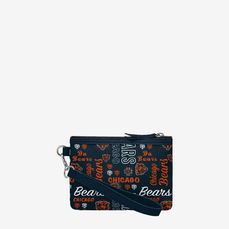 Chicago Bears Spirited Style Printed Collection Repeat Logo Wristlet