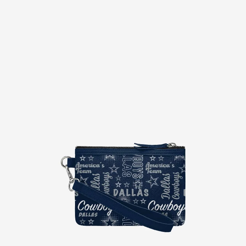 Dallas Cowboys Spirited Style Printed Collection Repeat Logo Wristlet