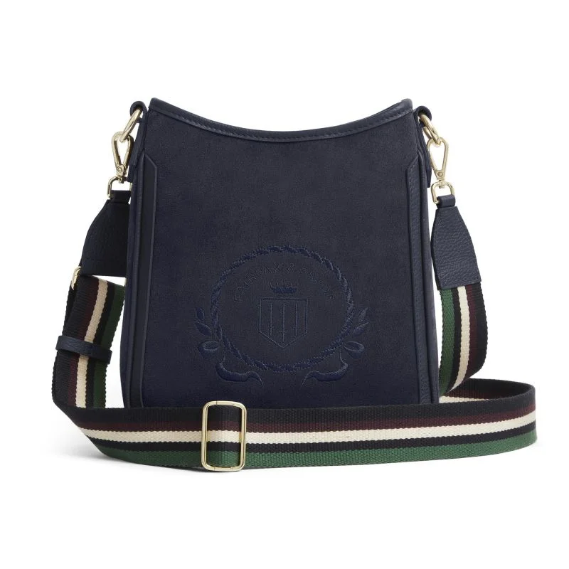 Fairfax & Favor Richmond Messenger Ladies Suede Handbag - Navy