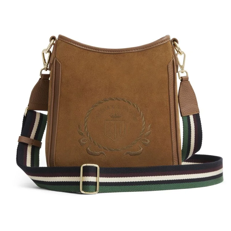 Fairfax & Favor Richmond Messenger Ladies Suede Handbag - Tan