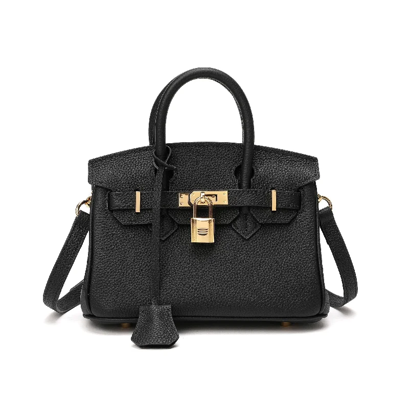 Full-Grain Leather Mini Satchel/ Shoulder Bag