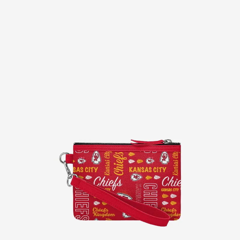 Kansas City Chiefs Spirited Style Printed Collection Repeat Logo Wristlet