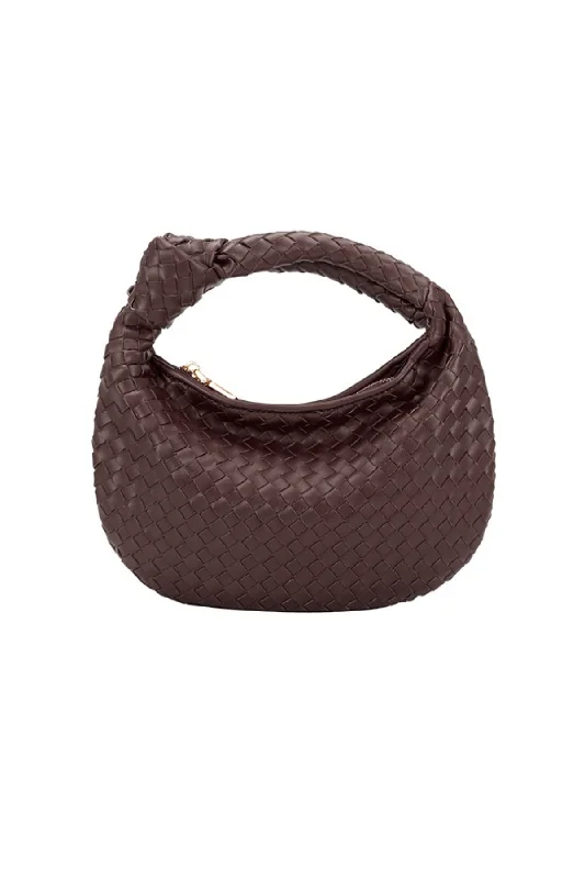 Melie Bianco Knotted Woven Vegan Leather Small Bag