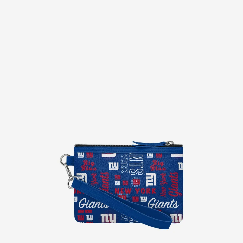 New York Giants Spirited Style Printed Collection Repeat Logo Wristlet