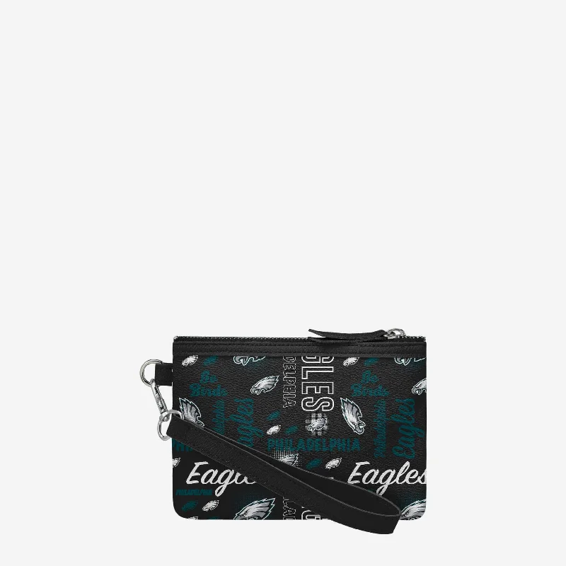 Philadelphia Eagles Spirited Style Printed Collection Repeat Logo Wristlet