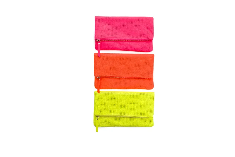 Rubberized neon envelope purse