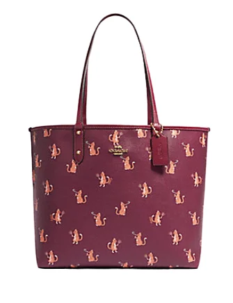 Special Offer Coach Reversible City Tote With Party Cat Print Fashion-Forward Bags At Limited-Time Offers