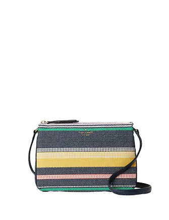 Flash Sale On Premium Bags Kate Spade New York Jackson Boardwalk Stripe Triple Gusset Crossbody Stylish Totes, Exclusive Savings